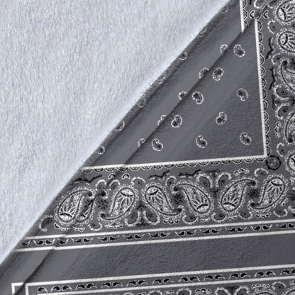 Ultra Plush Classic Gray Bandana Diamond Throw Blanket