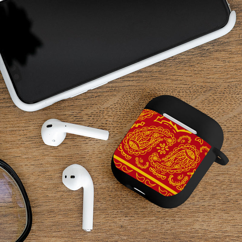 Red and Gold Bandana AirPods Case Covers