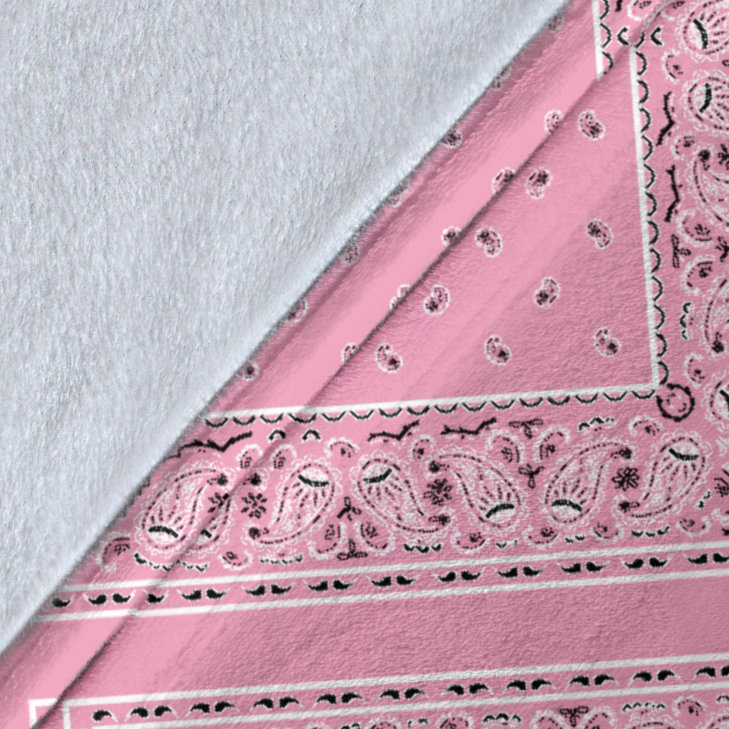 Pink Bandana Throw Blanket Edge