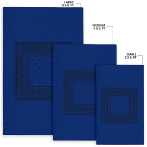 Blue and Black Bandana Area Rugs - Minimal