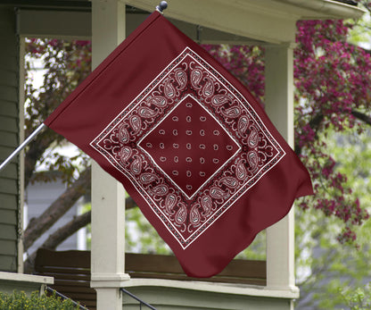 Burgundy Bandana Home and Garden Flags