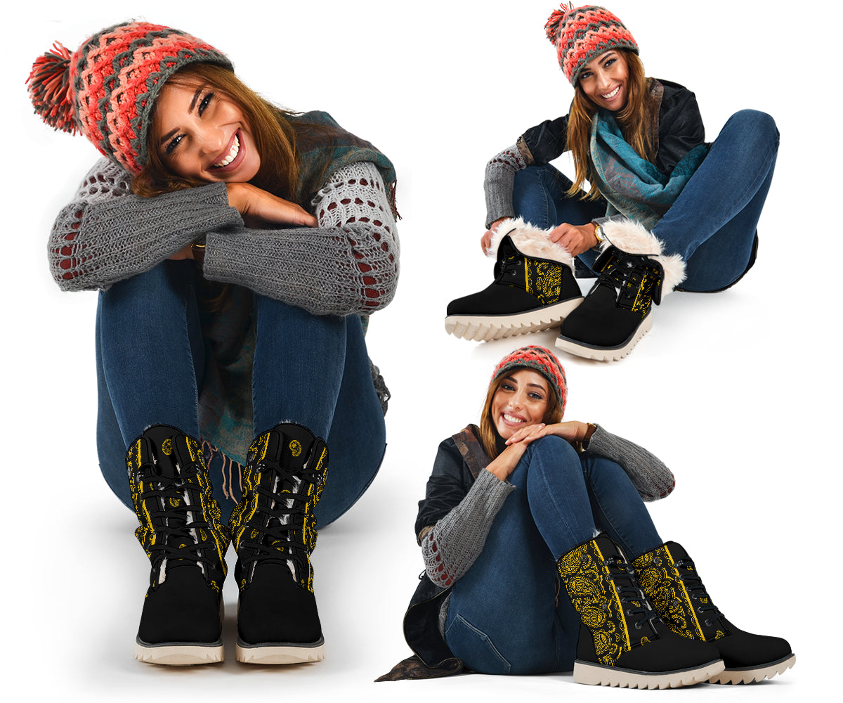 Black Gold Bandana Women's Winter Boots