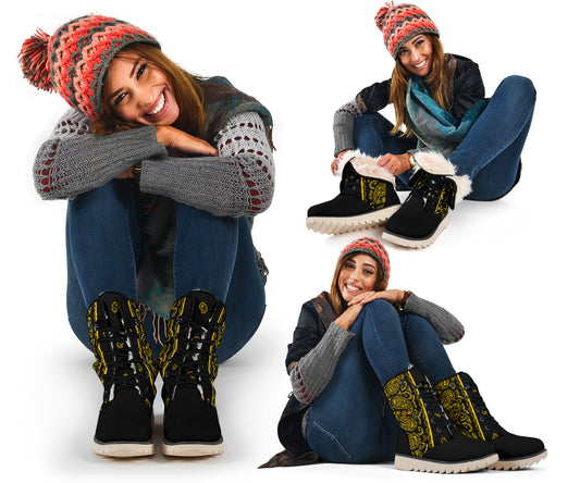 Black Gold Bandana Women's Winter Boots