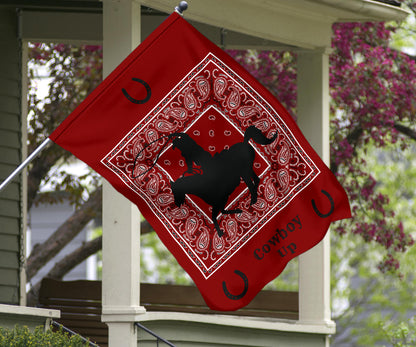 Maroon Bandana Cowboy Up Home and Garden Flags