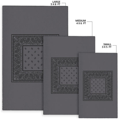 Gray and Black Bandana Area Rugs - Minimal