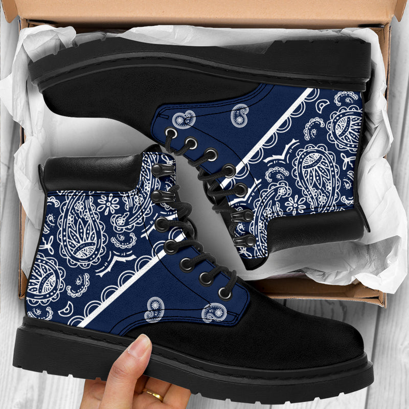 Navy Blue Bandana Blackout All Season Boots