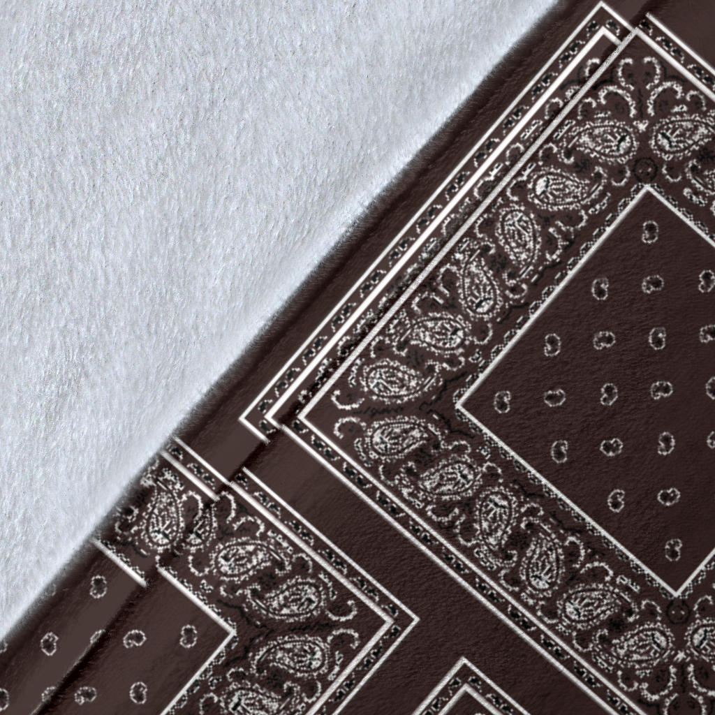 Ultra Plush Coffee Brown Bandana Patch Throw Blanket