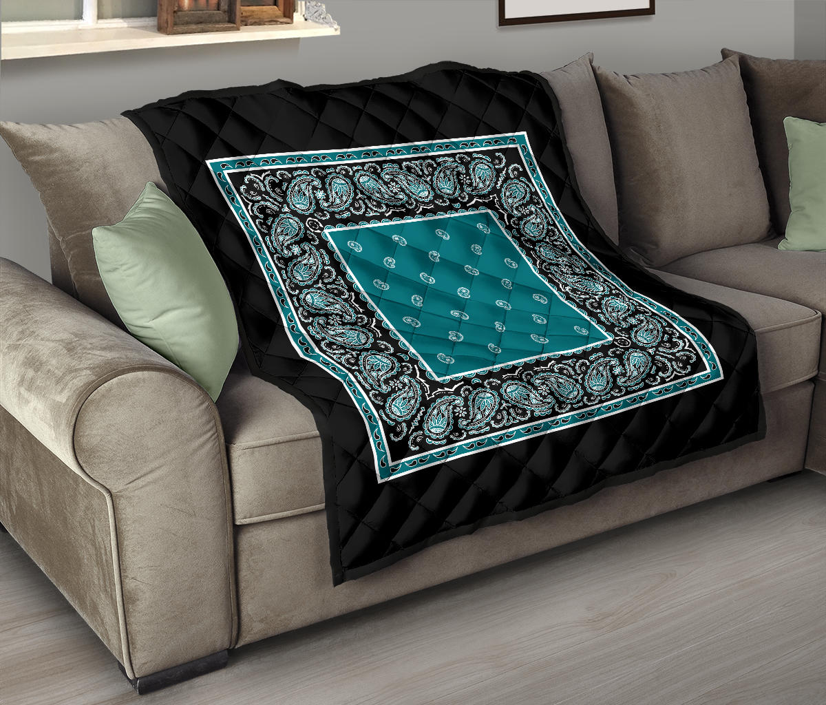 Quilt - Peacock Teal Bandana Quilt