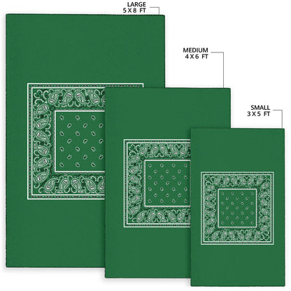 Classic Green Bandana Area Rugs - Minimal