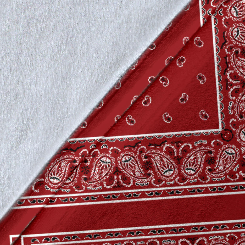 Ultra Plush Classic Red Bandana Diamond Throw Blanket