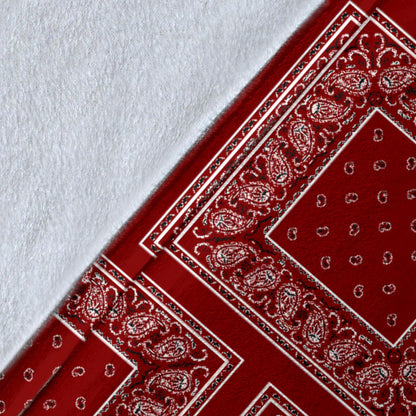 Maroon Red Bandana Throw Blanket Edge
