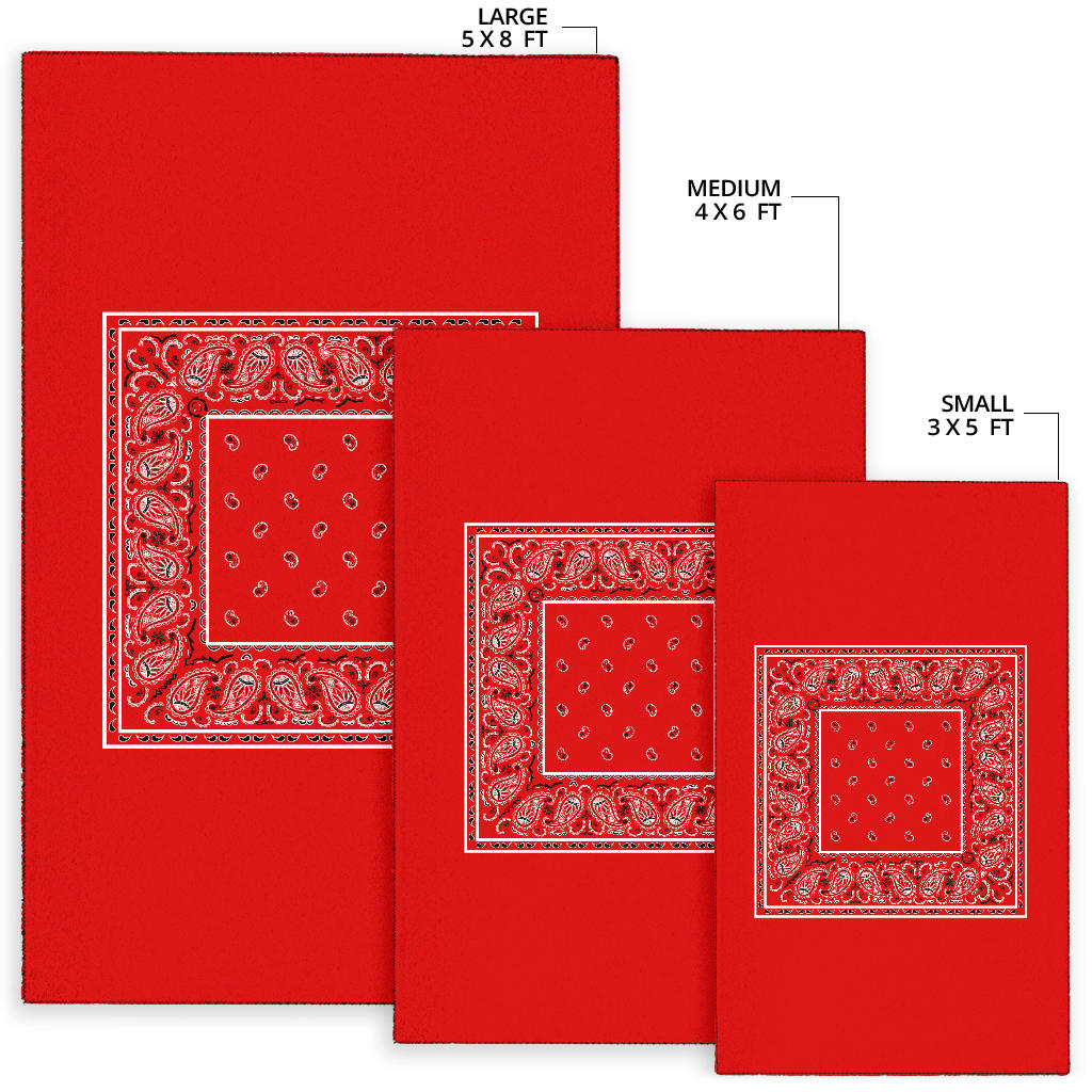 Western Red Bandana Area Rug - Minimal