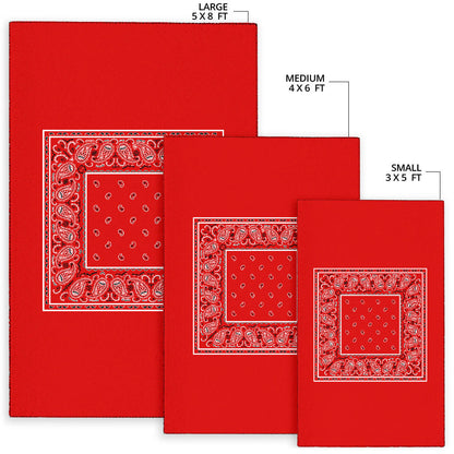 Western Red Bandana Area Rug - Minimal
