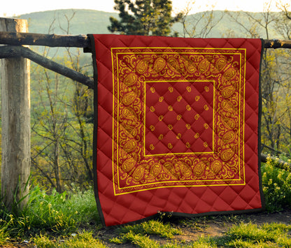 Quilt - Red and Gold Bandana Quilt