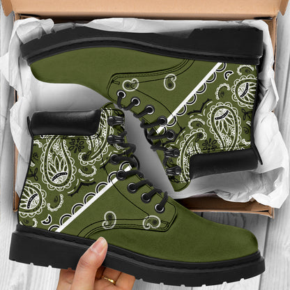 green bandana winter boots