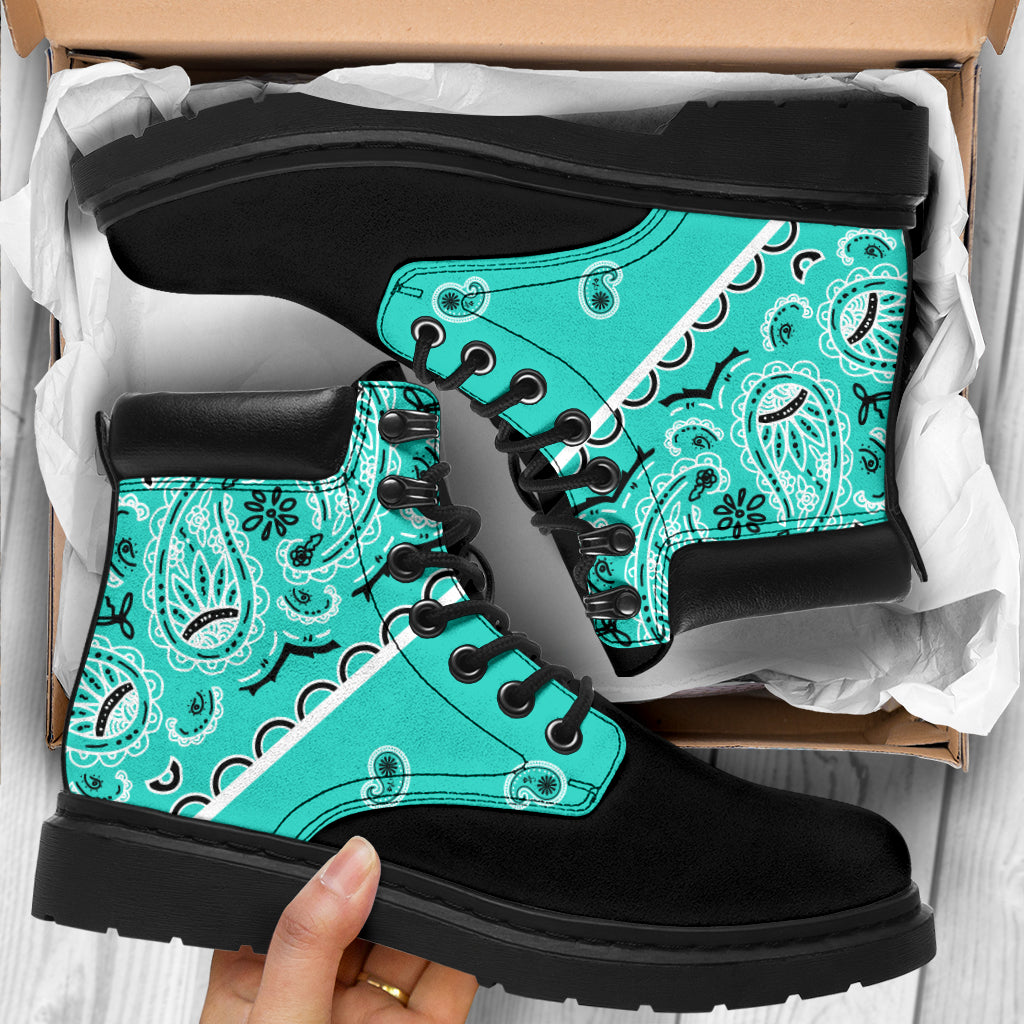 Turquoise Bandana Blackout All Season Boots