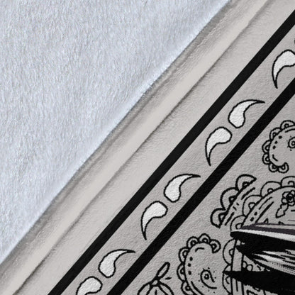 Crow and Skull Bandana Fleece Throw