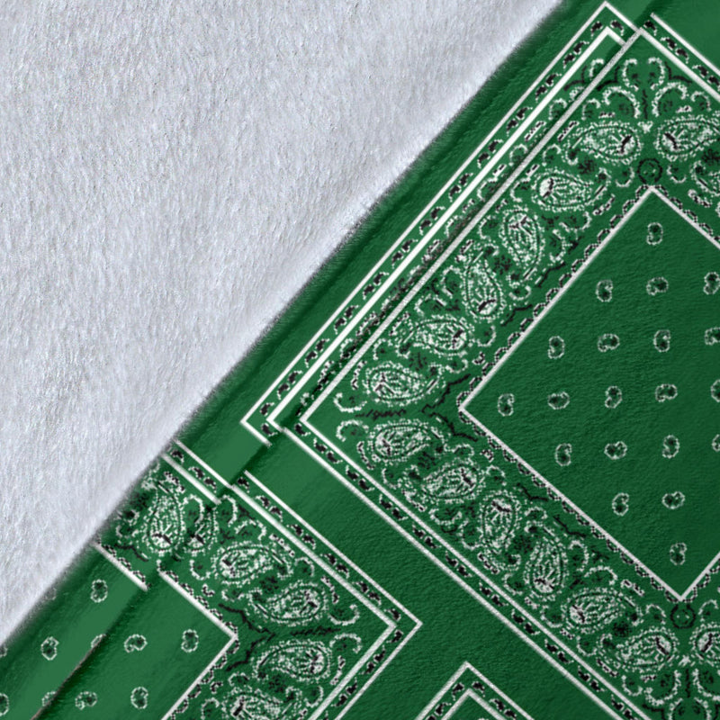 Ultra Plush Classic Green Bandana Patch Throw Blanket