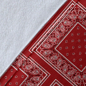 Ultra Plush Classic Red Bandana Patch Throw Blanket