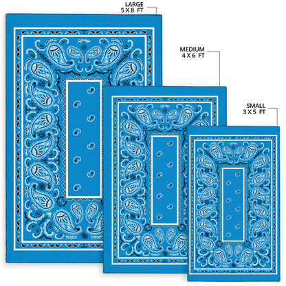 Sky Blue Bandana Area Rugs - Fitted