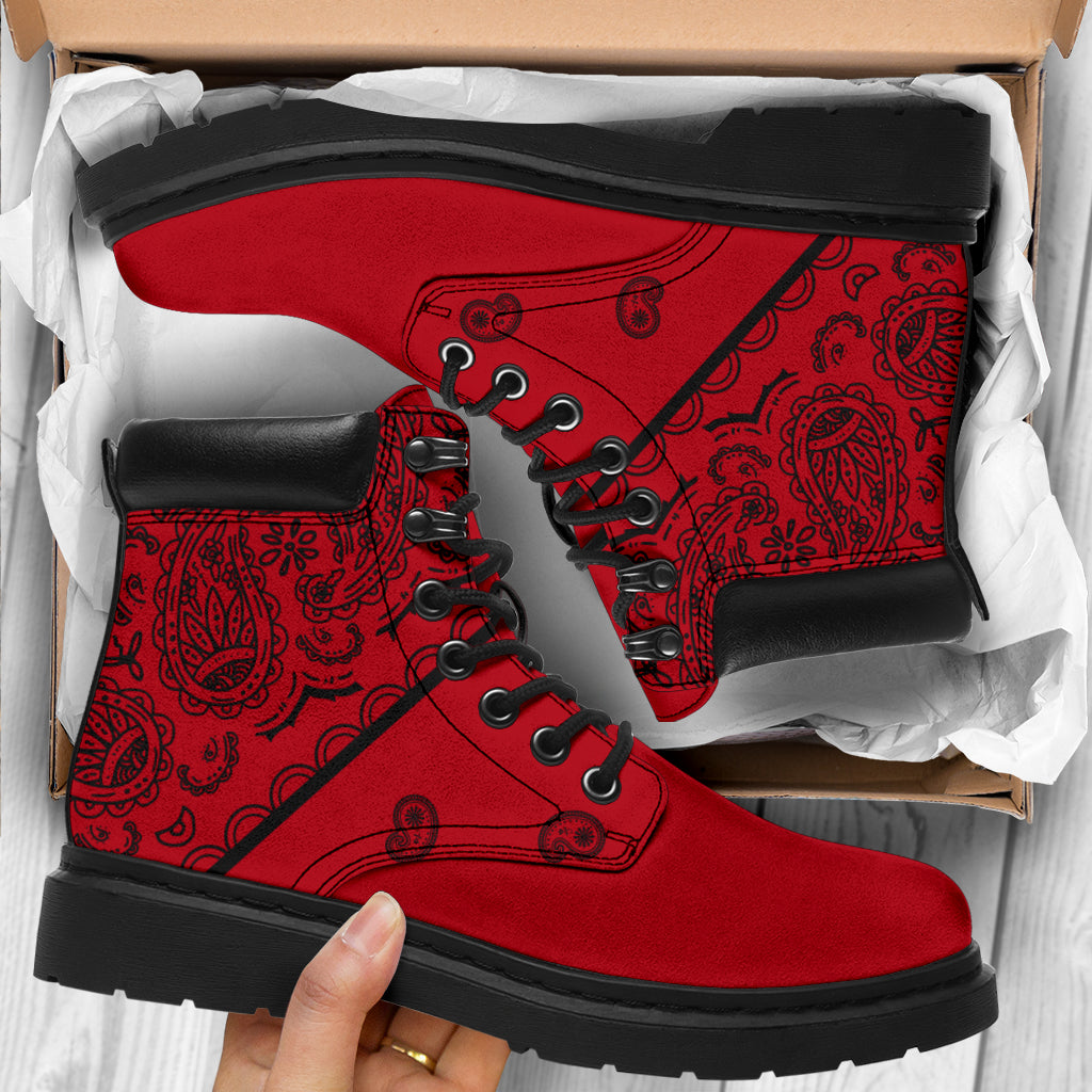 Red and Black Bandana All Season Boots