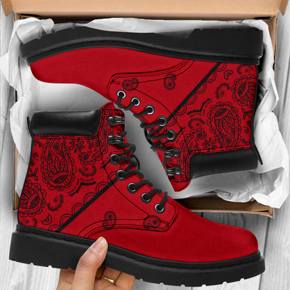 Red and Black Bandana All Season Boots