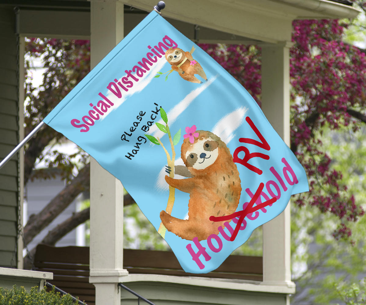 Welcome signs for RVs with social distance message