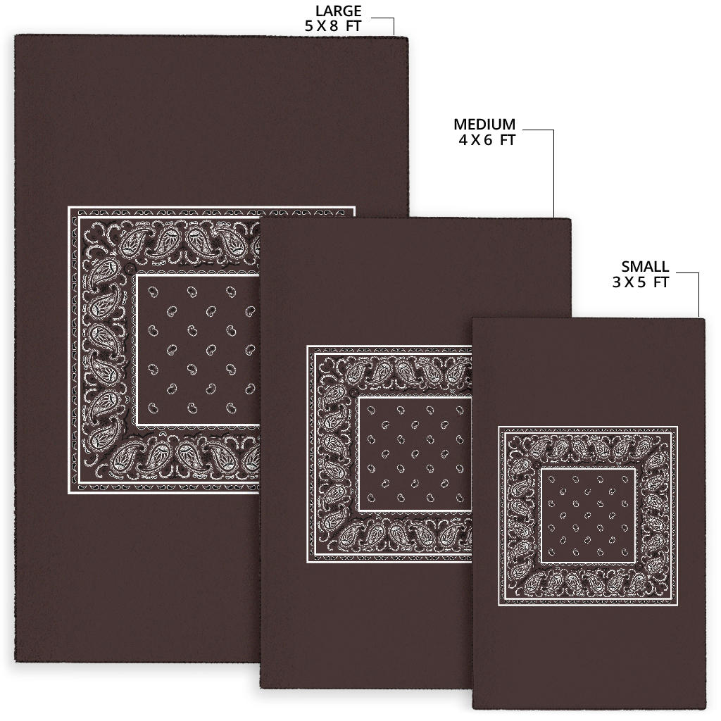 Coffee Brown Bandana Area Rugs - Minimal