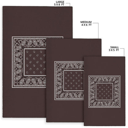 Coffee Brown Bandana Area Rugs - Minimal