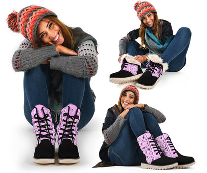 Light Pink Bandana Women's Winter Boots
