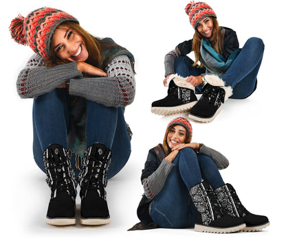 Black Bandana Women's Winter Boots
