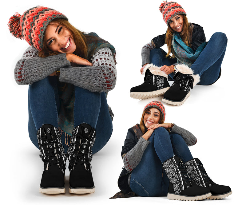 Black Bandana Women's Winter Boots