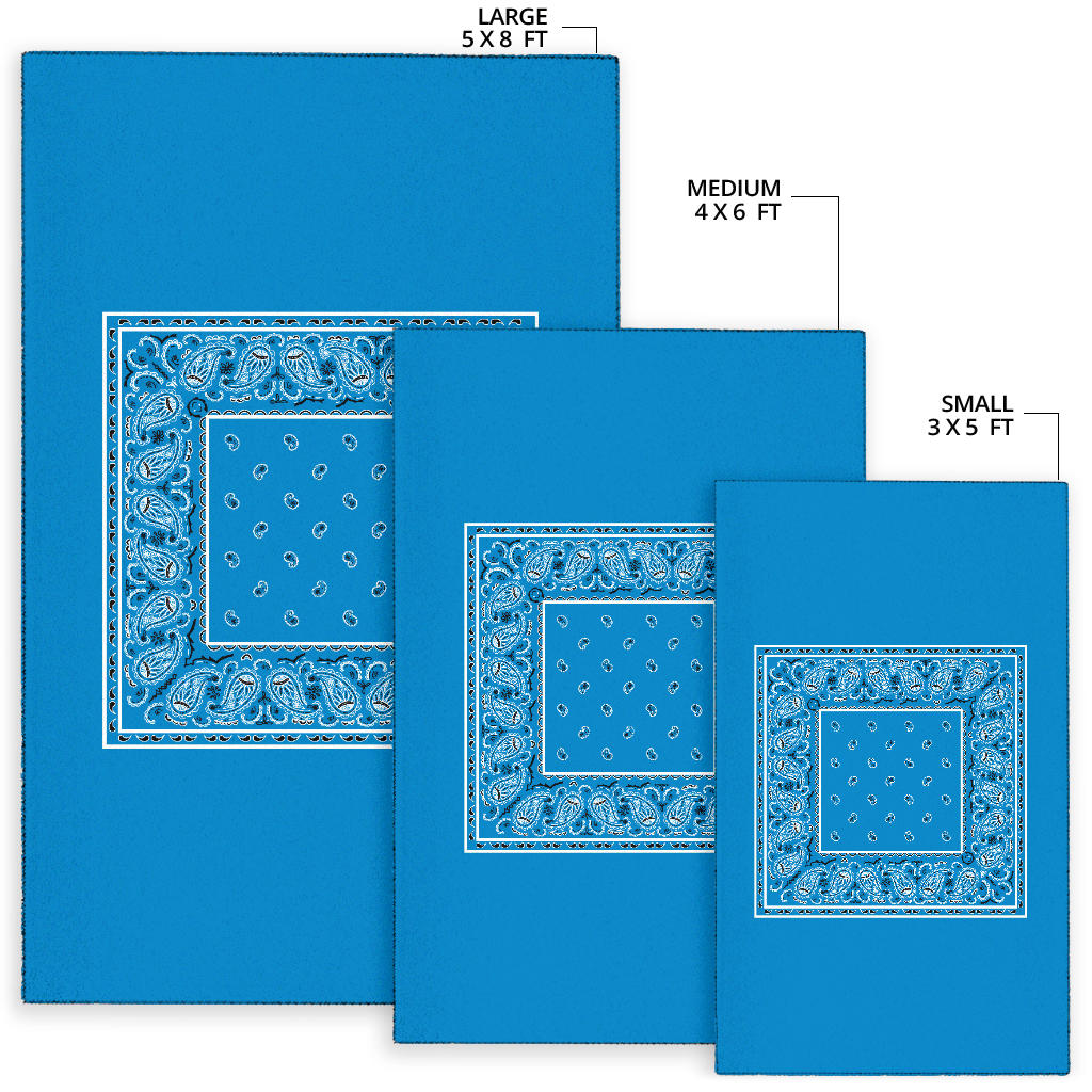 Sky Blue Bandana Area Rugs - Minimal