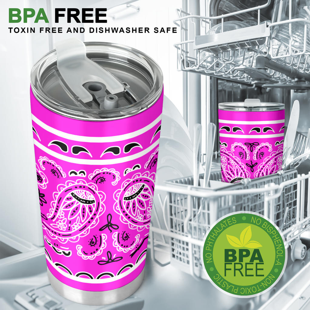 Abruptly Pink Bandana Tumblers