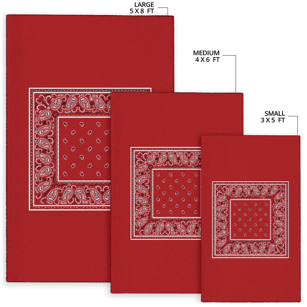 Classic Red Bandana Area Rugs - Minimal