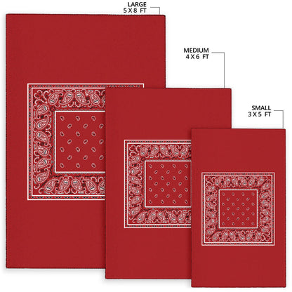 Classic Red Bandana Area Rugs - Minimal