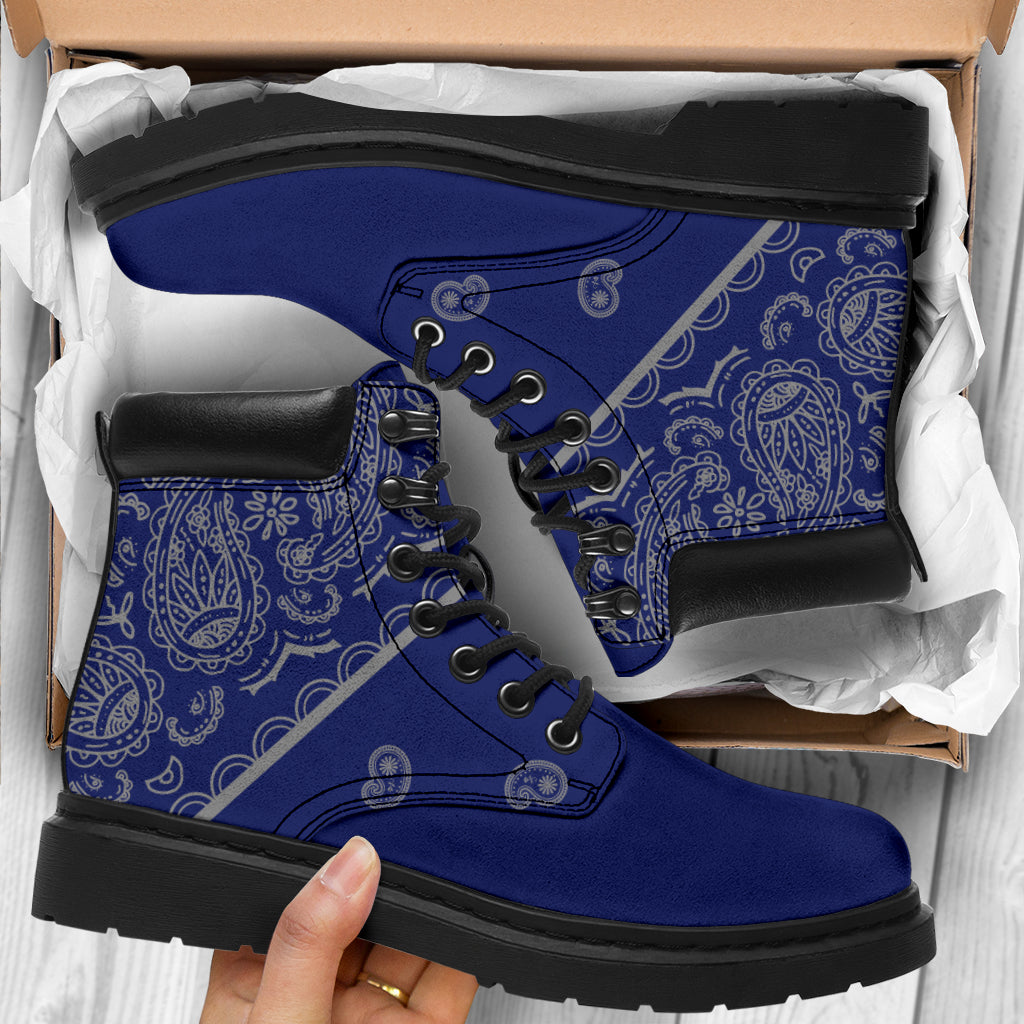 Blue and Gray Bandana All Season Boots