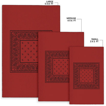 Red with Black Bandana Area Rugs - Minimal