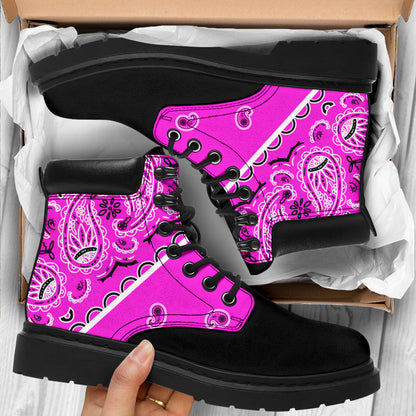Abruptly Pink Bandana Blackout All-Season Boots