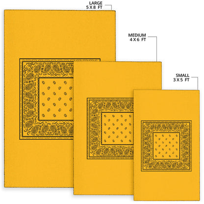 Gold and Black Bandana Area Rugs - Minimal