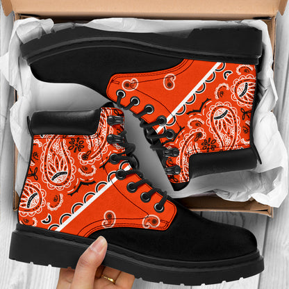 Perfect Orange Bandana Blackout All Season Boots