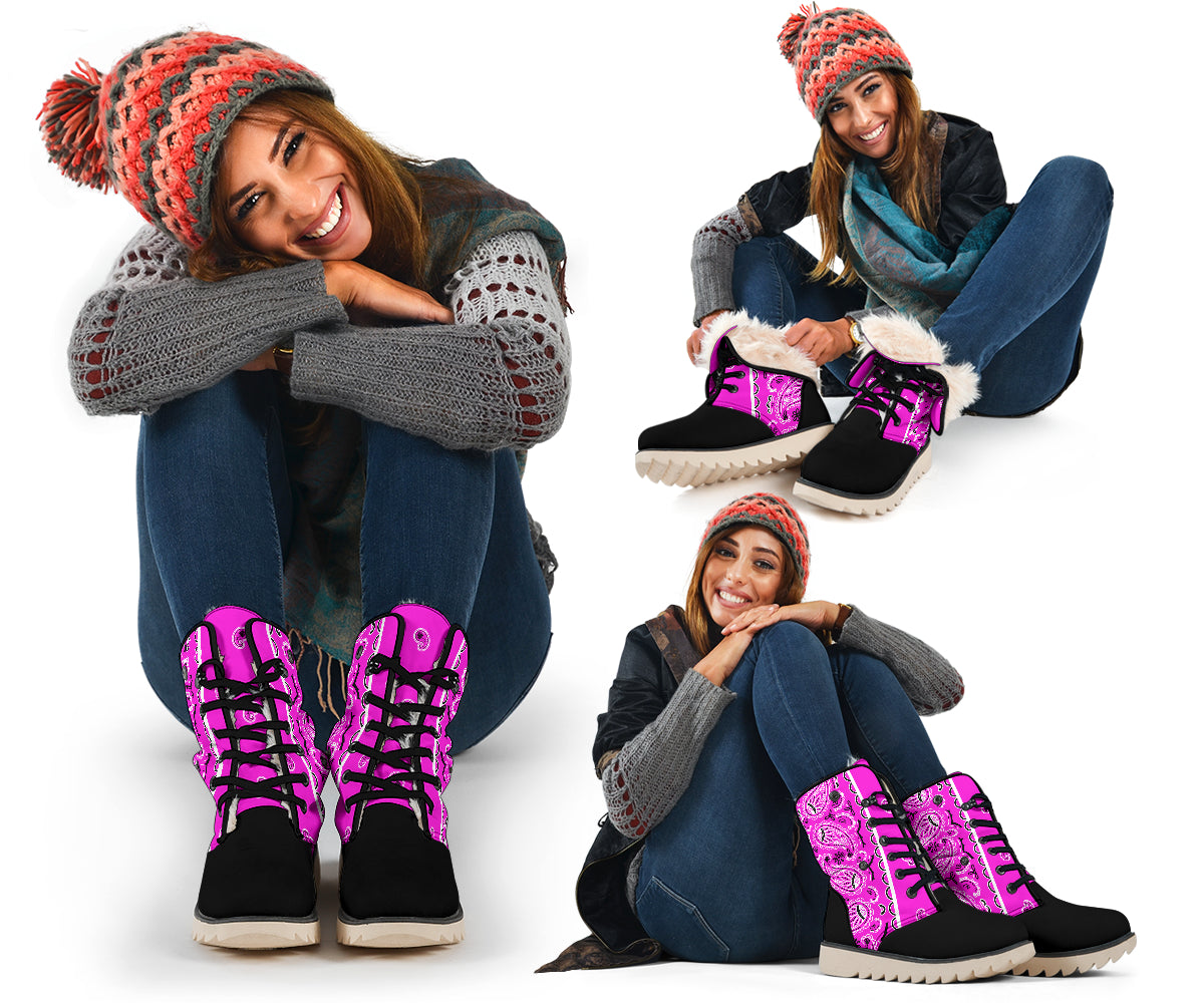 Abruptly Pink Bandana Women's Winter Boots