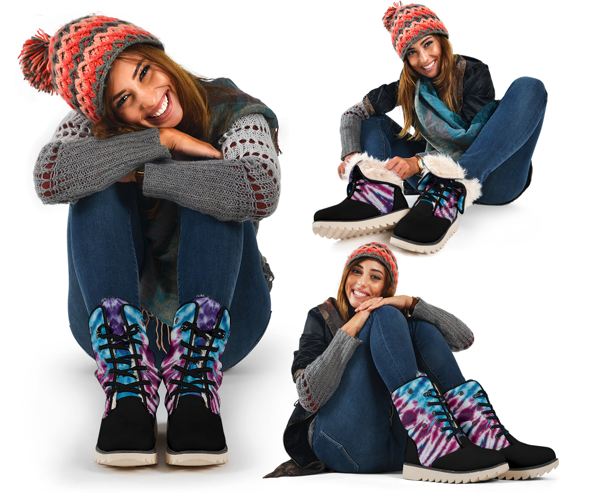 Boho Blues Tie Dye Women's Winter Boots