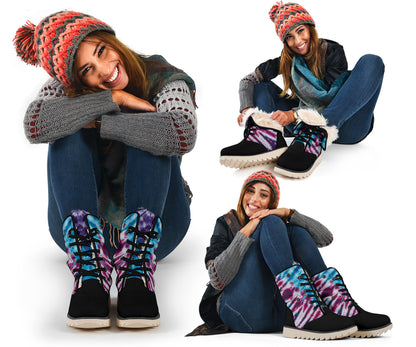 Boho Blues Tie Dye Women's Winter Boots