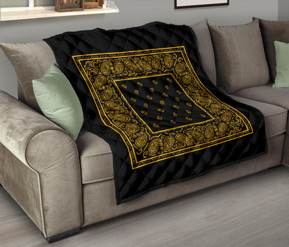 Quilt - Black Gold Bandana Quilt