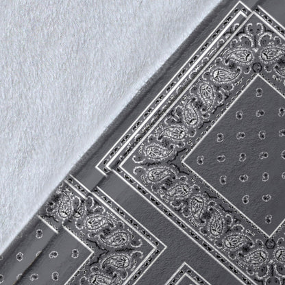 Ultra Plush Classic Gray Bandana Patch Throw Blanket