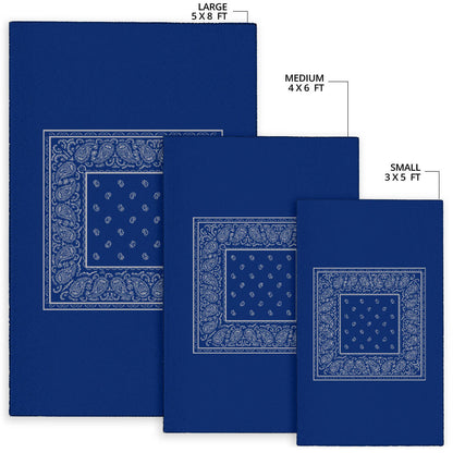 Blue and Gray Bandana Area Rugs - Minimal