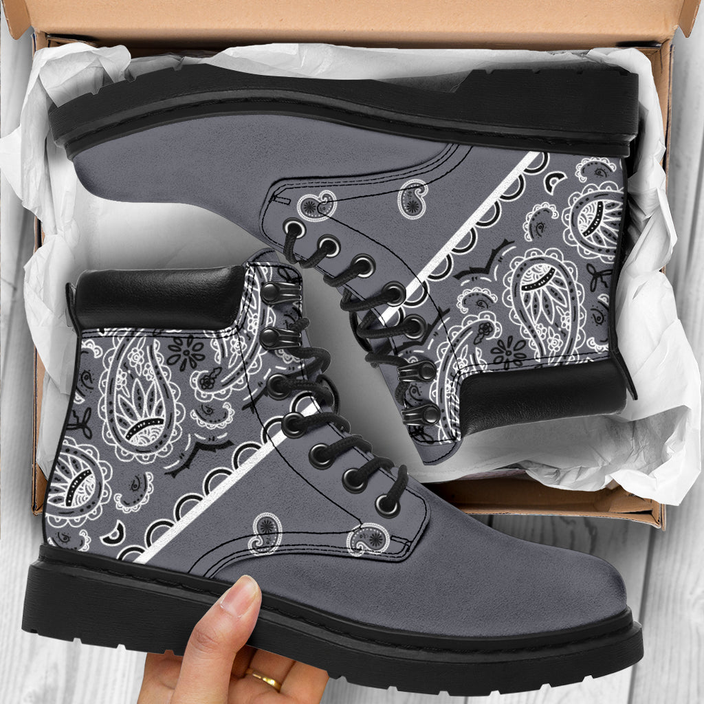 Classic Gray Bandana All Season Boots