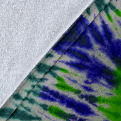 Green Abyss Tie Dye Fleece Throw