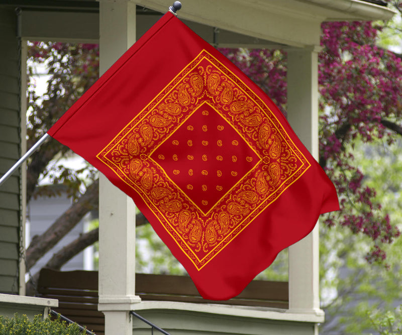 Red and Gold Bandana Home and Garden Flags